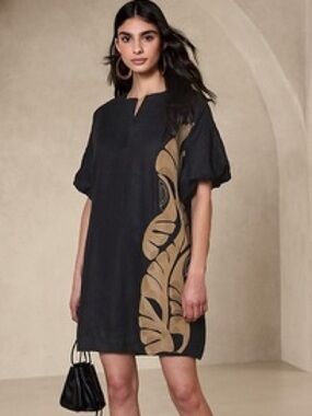 Botanica Embroidered Linen Mini Dress from Banana Republic